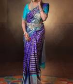 Checked kanjeevaram saree