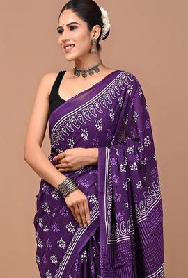 Ethnic motifs pure cotton bagru saree 4