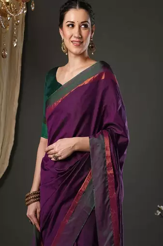 Zari taant sarees with blouse piece