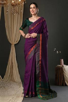 Zari taant sarees with blouse piece 2