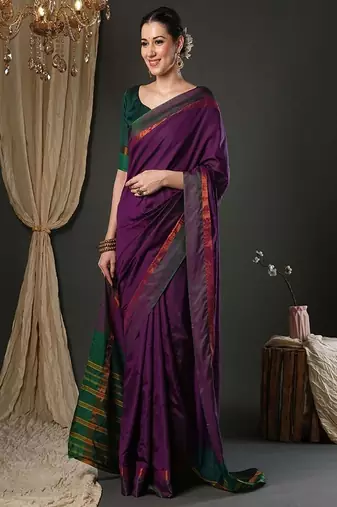 Zari taant sarees with blouse piece