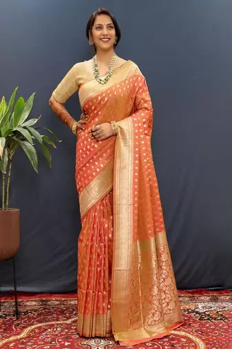Woven design zari banarasi sarees