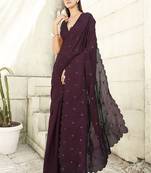 Solid mirror work saree