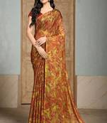 Pure chiffon abstract printed saree