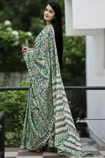 Floral pure cotton saree
