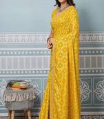 Sequinned silk blend heavy work bandhani saree