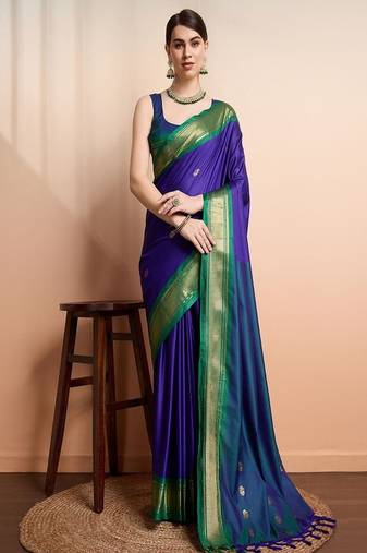 Ethnic motifs woven design zari kanjeevaram silk saree