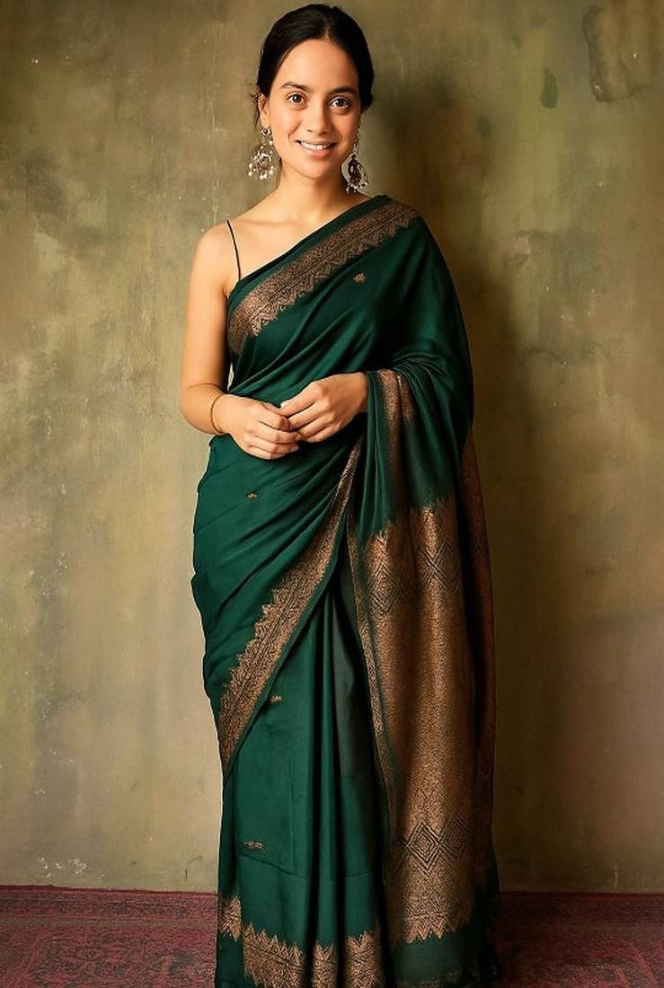 Woven design zari art silk kanjeevaram saree