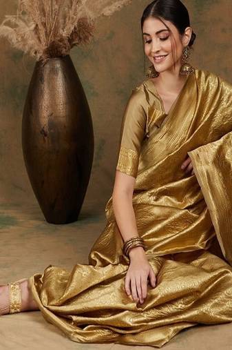 Ethnic motif woven-design banarasi saree