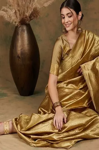 Ethnic motif woven-design banarasi saree