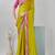 Embroidered chiffon bandhani saree with unstitched blouse piece