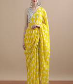 Geometric printed pure cotton saree