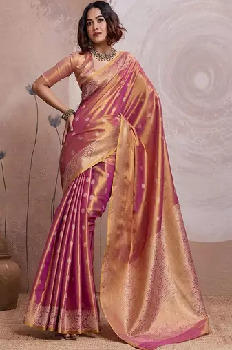 Ethnic motifs zari tissue heavy work banarasi saree