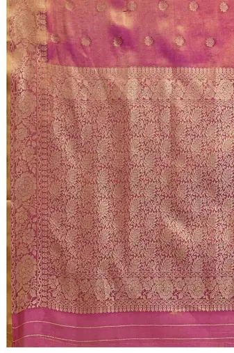 magenta tissue banarasi saree with woven zari work