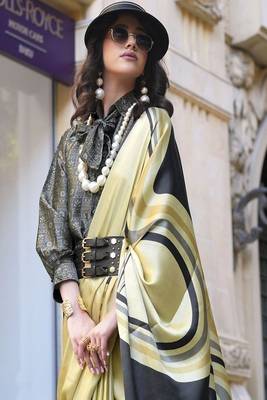 Satin fusion saree 3