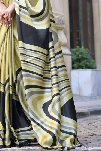 Satin fusion saree