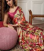 Printed saree with blouse piece