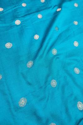 blue art silk banarasi saree with zari weave 4