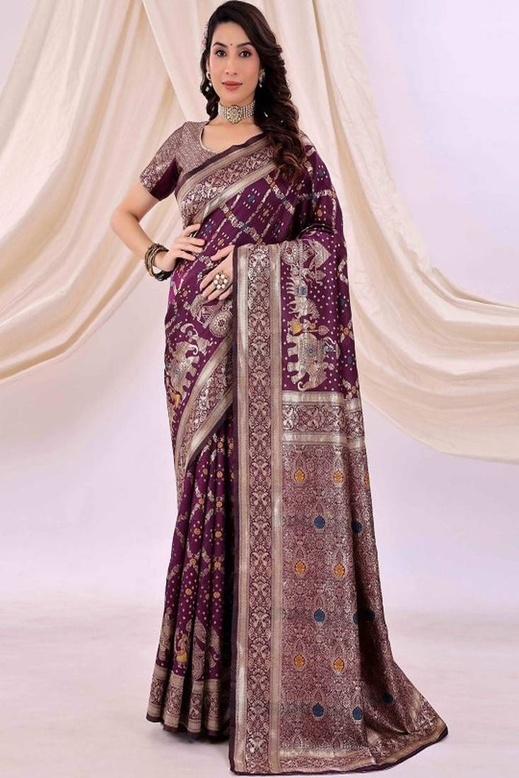 Ethnic motifs zari silk cotton kanjeevaram saree