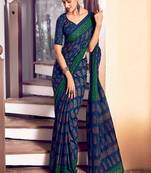 Ajrak block pure cotton bagru saree