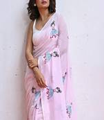 Ethnic motifs block print saree