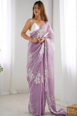 Embellished sequinned organza saree 1