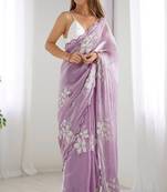 Embellished sequinned organza saree
