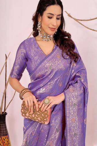 Woven design zari silk cotton banarasi saree