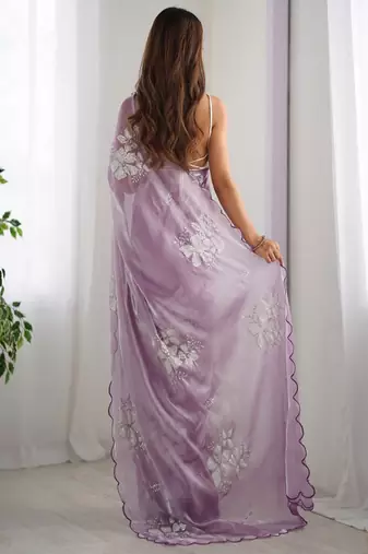 Embellished sequinned organza saree