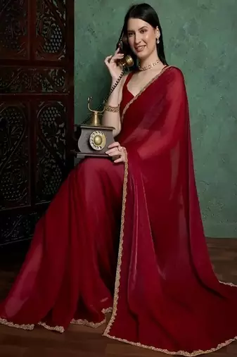 Pure chiffon saree