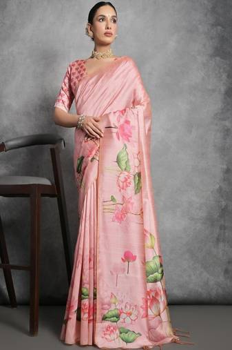 Art silk tussar saree