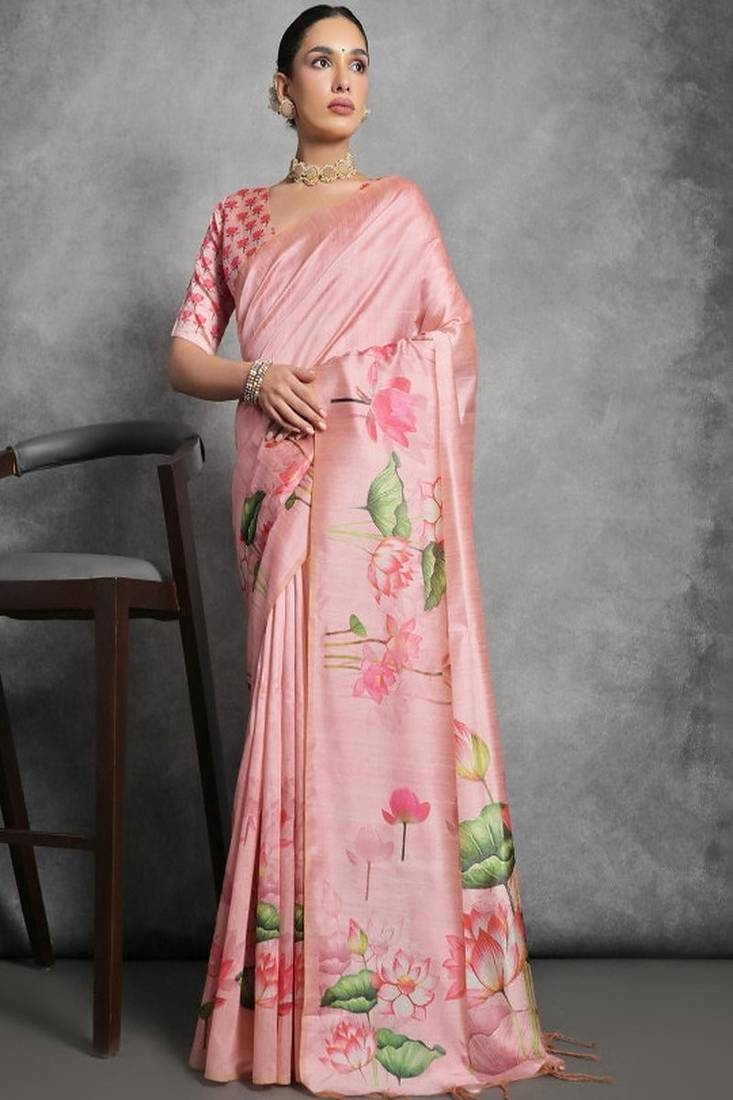Art silk tussar saree