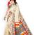 Off-white khadi silk printed khadi saree