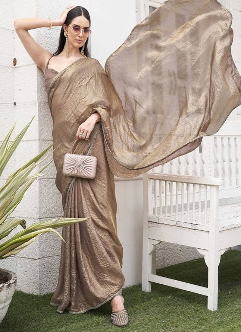 Satin ready to wear saree