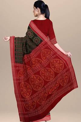 Ethnic motifs pure cotton handloom core saree 2