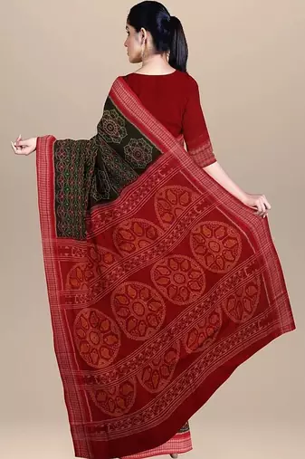 Ethnic motifs pure cotton handloom core saree