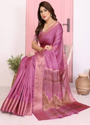 Vj fashion women printed dola silk blend saree 1