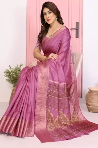 Vj fashion women printed dola silk blend saree