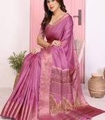 Vj fashion women printed dola silk blend saree