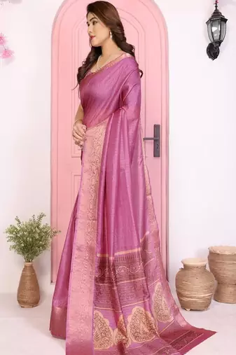 Vj fashion women printed dola silk blend saree