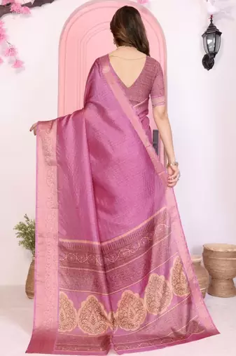 Vj fashion women printed dola silk blend saree