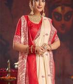 Floral silk blend garad saree