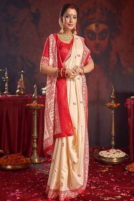 Floral silk blend garad saree 2