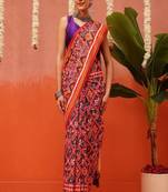 Women ethnic motifs printed zari patola saree