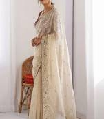 Embellished zari satin heavy work saree