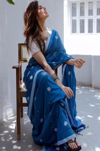 Floral pure cotton saree