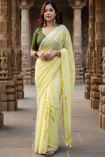 Floral pure cotton handloom saree