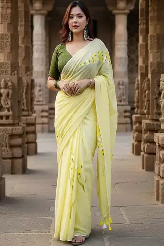 Floral pure cotton handloom saree