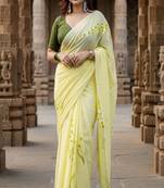 Floral pure cotton handloom saree