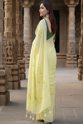 Floral pure cotton handloom saree 2